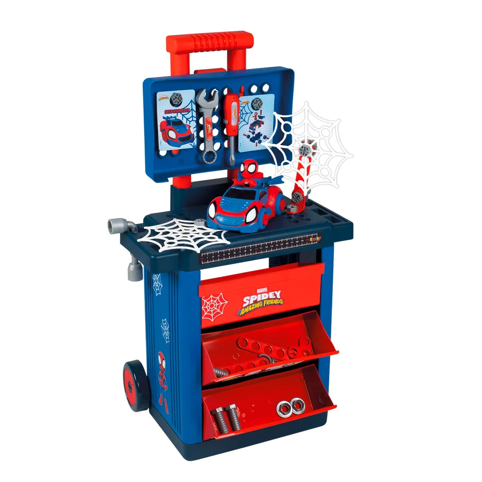 smoby-spidey-werkzeug-trolley-mit-figur-und-werkzeug image 1