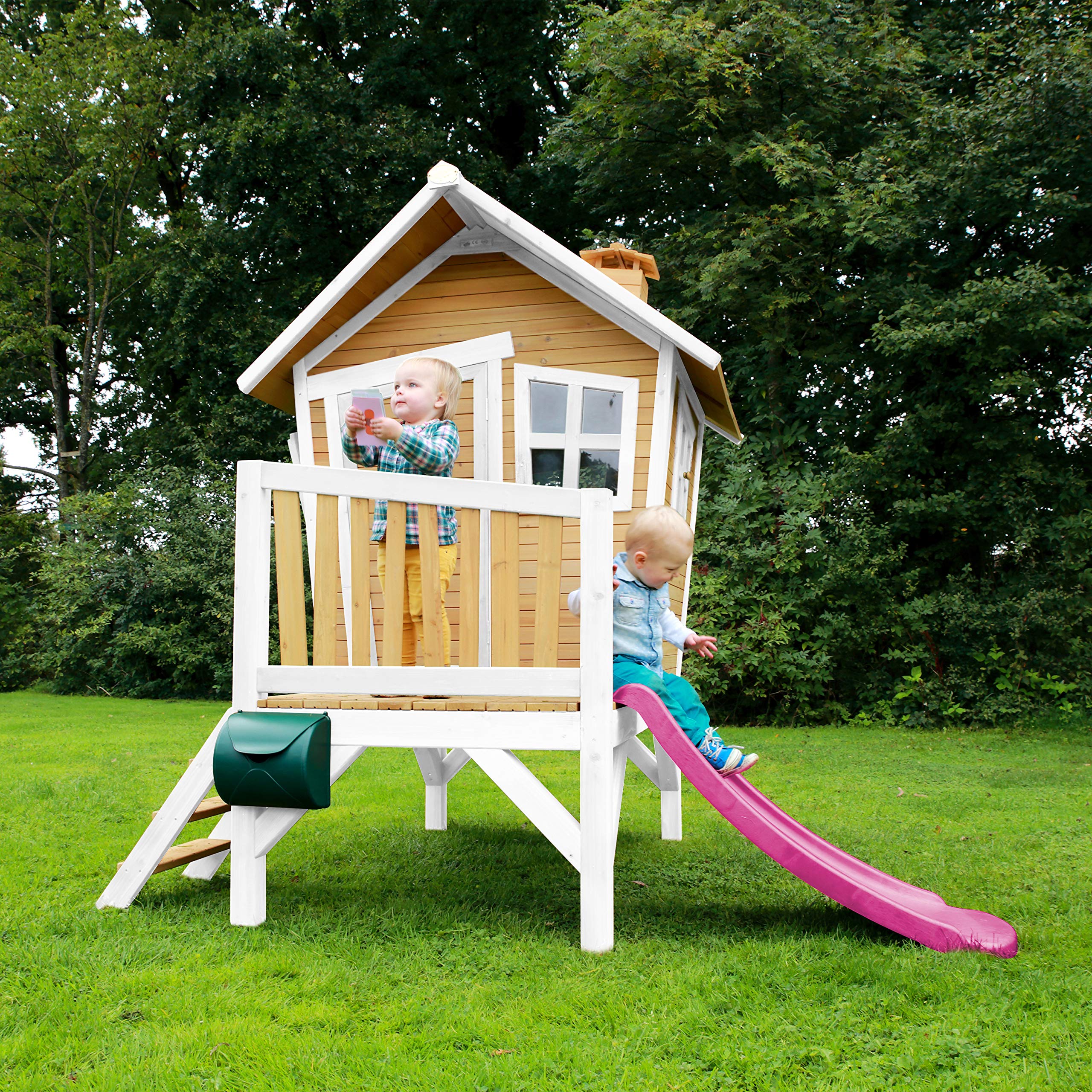 axi-crooked-robin-stelzenhaus-holz-mit-lila-rutsche image 3