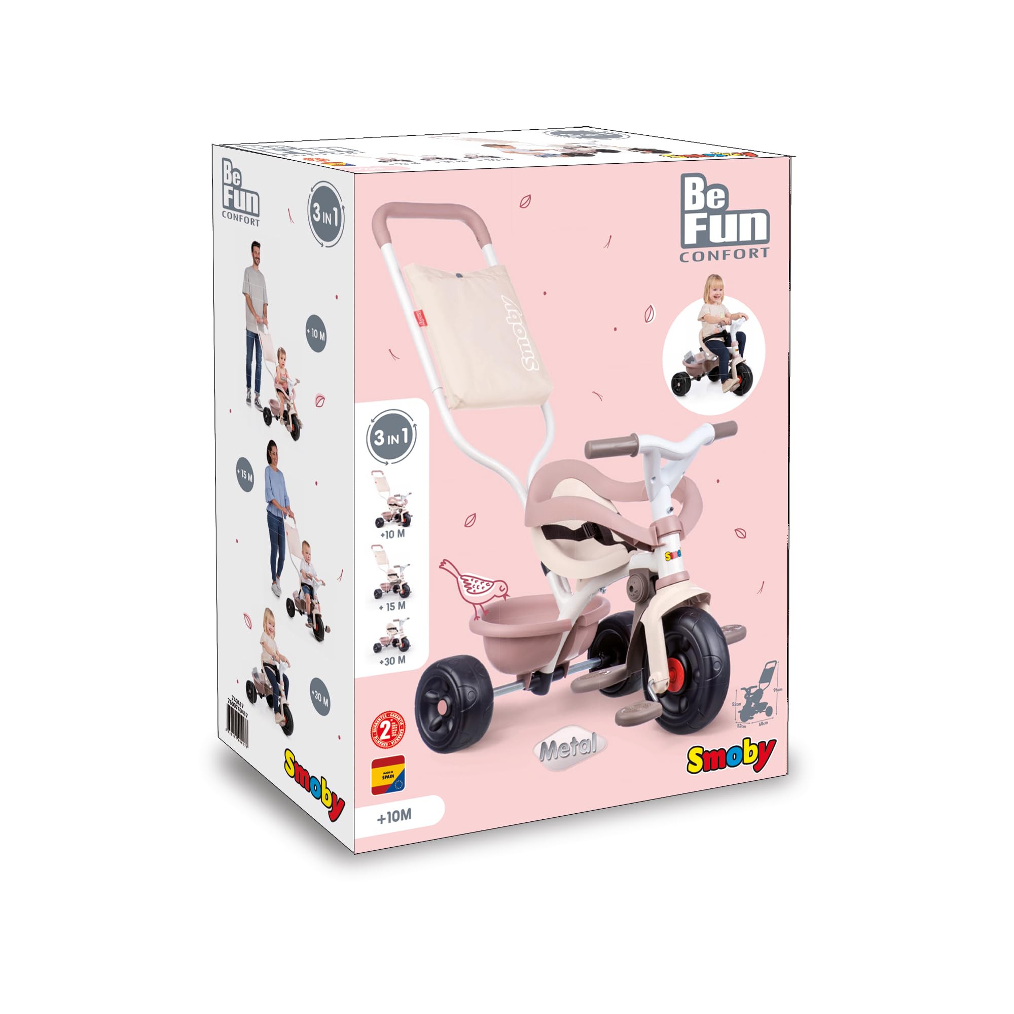 smoby-life-be-fun-komfort-dreirad-rosa-schiebestange-ab-10-mon image 8