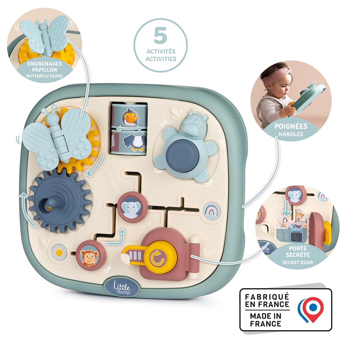smoby-little-activity-board-motorikbrett-5-in-1-ab-1-jahr image 2