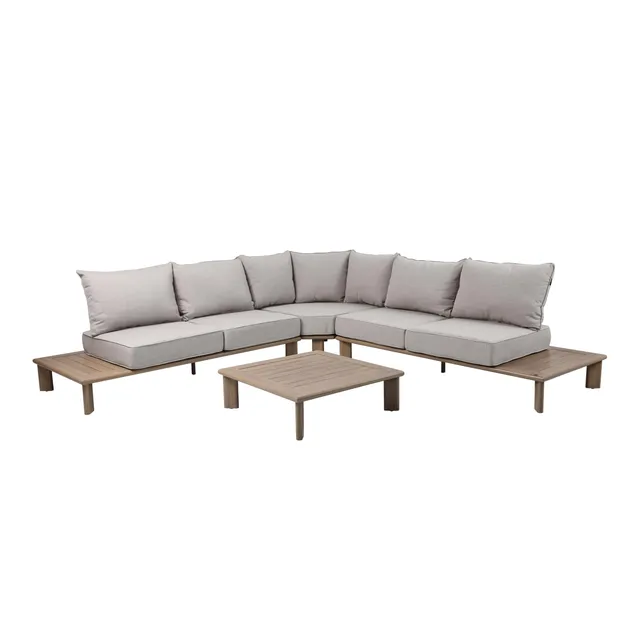 axi-avery-eck-loungeset-alu-holzoptik-beige-5-personen image 1