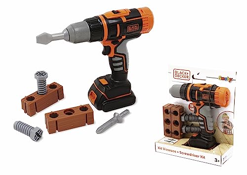 smoby-black-decker-mechanischer-akkuschrauber-spielzeug-6-teile image 2