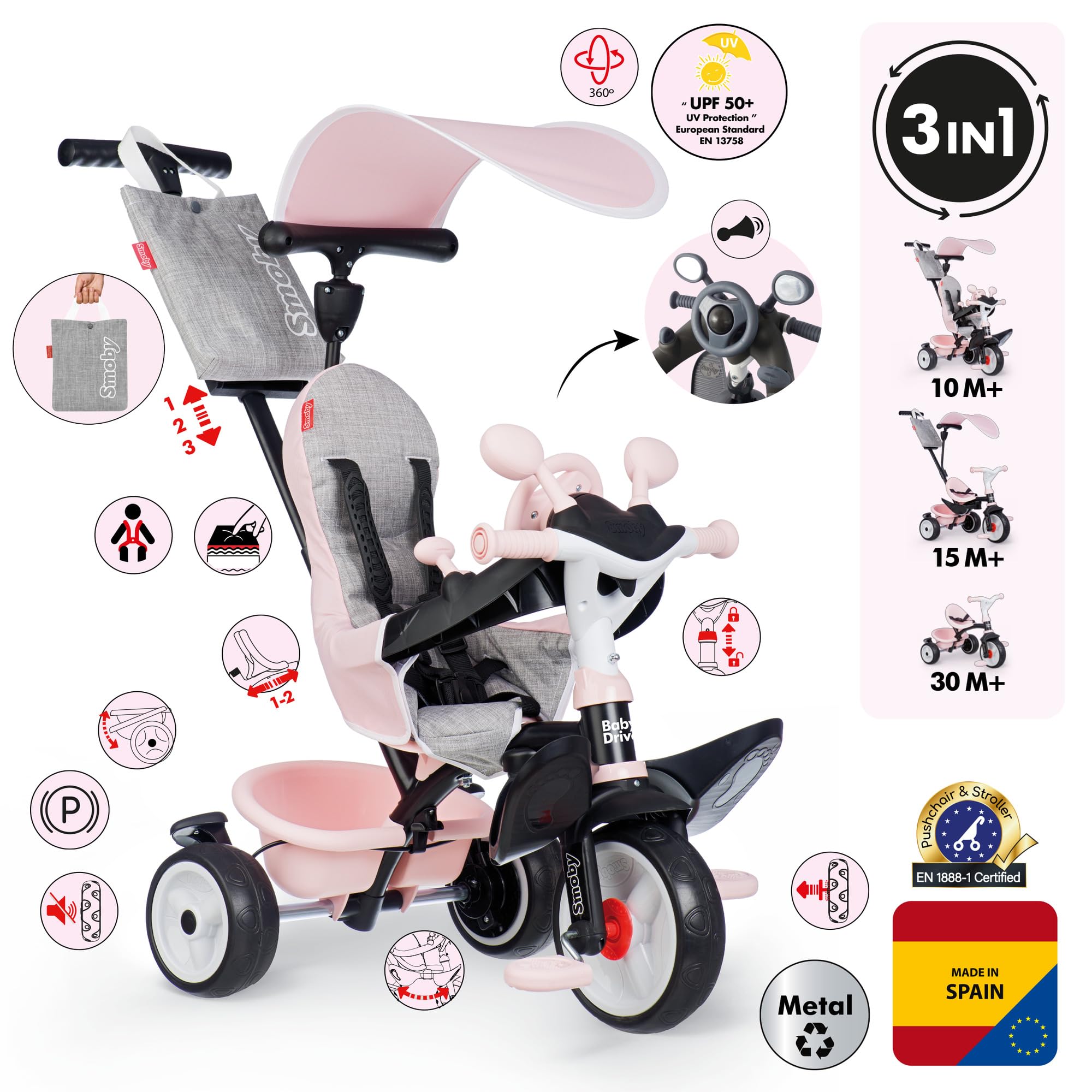 smoby-life-baby-driver-ros-dreirad-3-in-1-ab-10-monate image 2