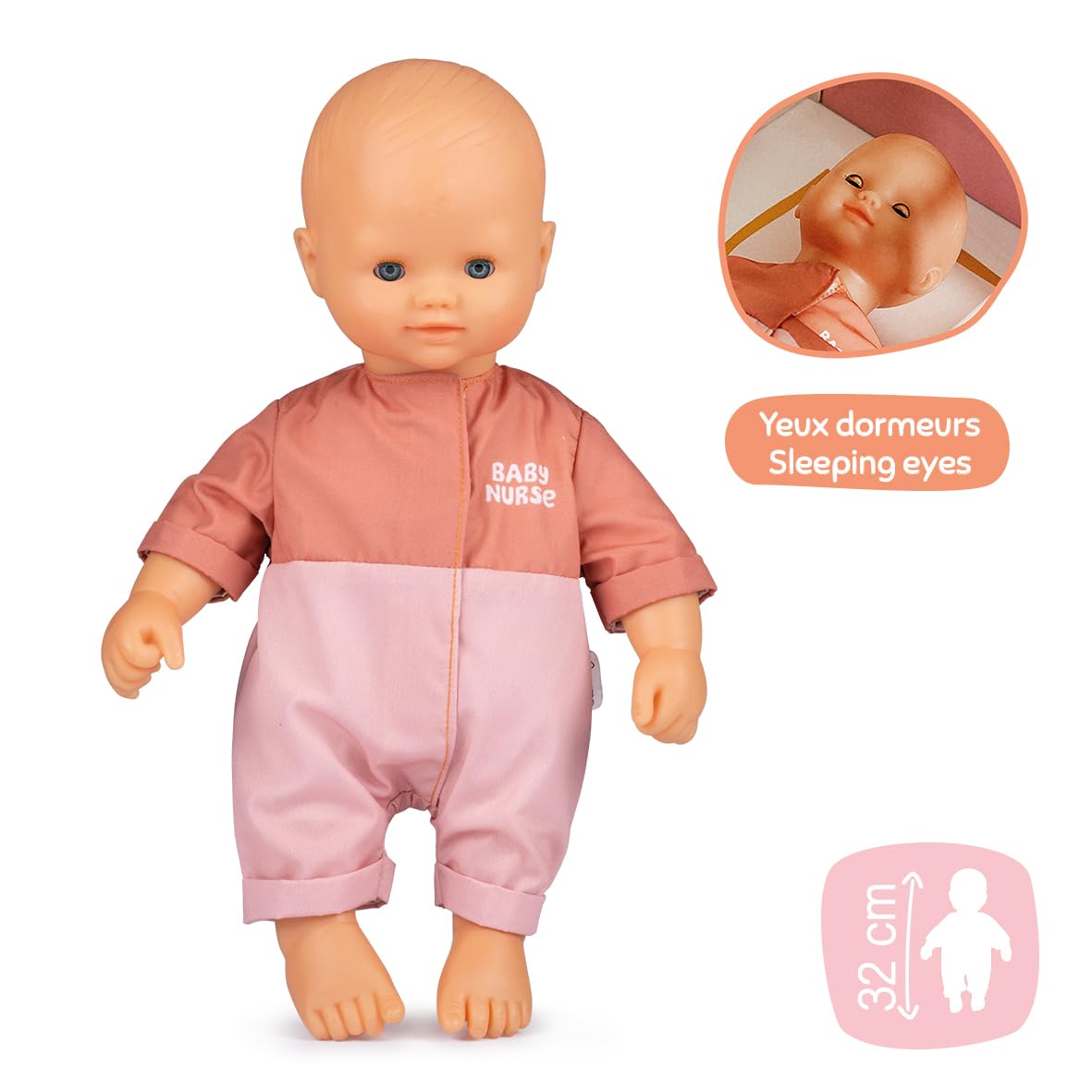 smoby-baby-nurse-puppe-32-cm-rosa-mit-schlafaugen image 3