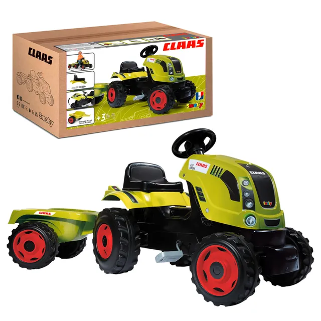 smoby-claas-arion-400-trettraktor-xl-gr-n-mit-anh-nger image 1