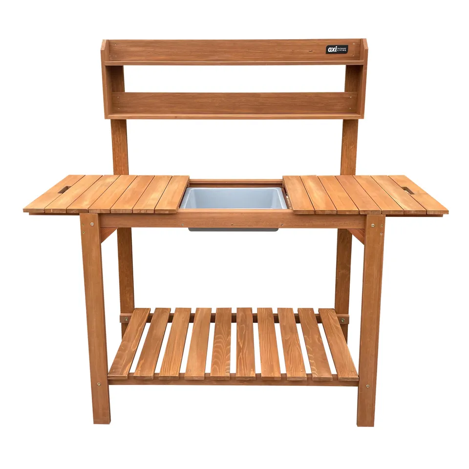 axi-classic-pflanztisch-holz-braun-100-cm-mit-wanne image 1