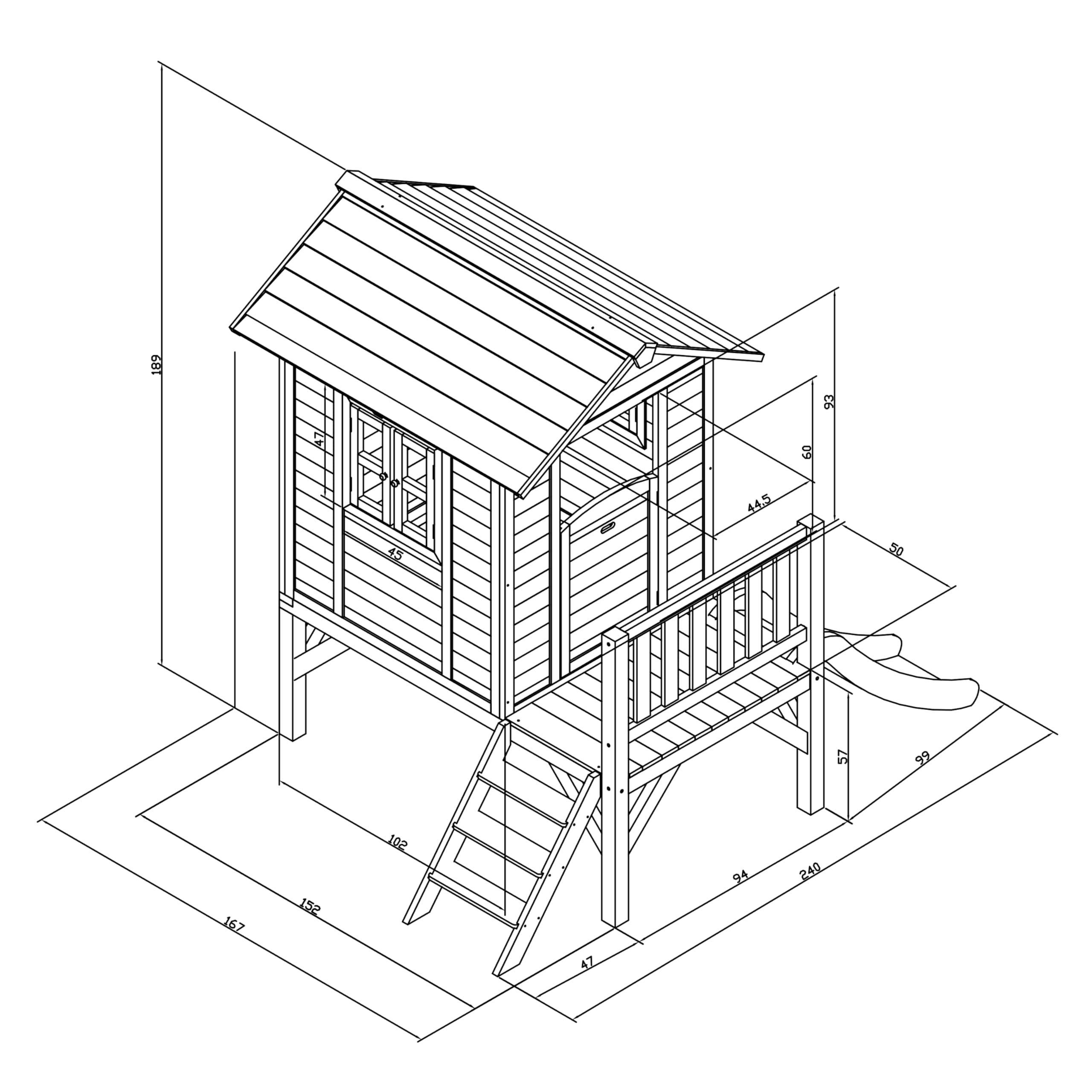axi-beach-lodge-xl-stelzenhaus-holz-mit-roter-rutsche image 3