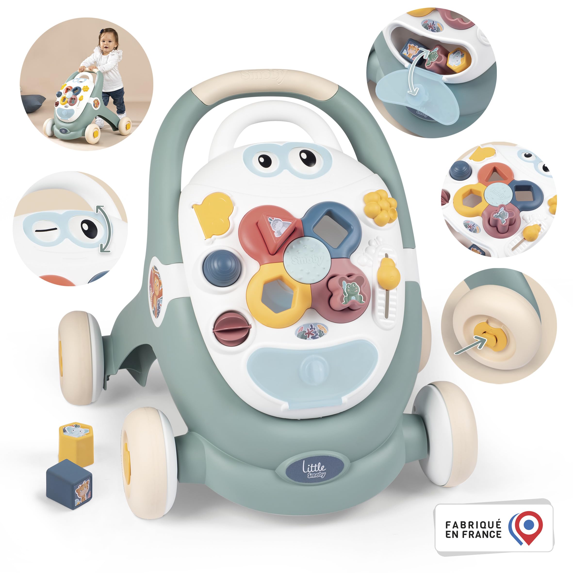 smoby-little-smoby-lauflernwagen-3-in-1-ab-1-jahr-mit-board image 2