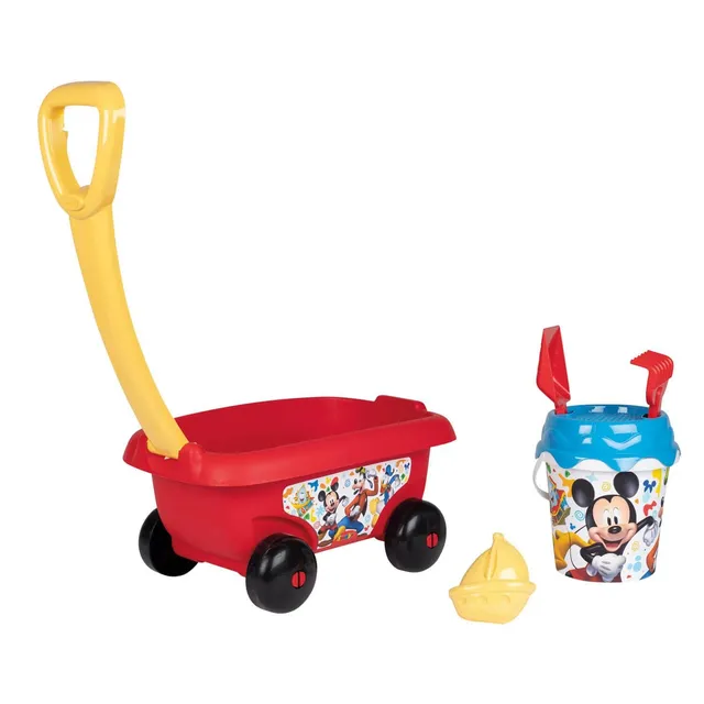 smoby-mickey-mouse-strandwagen-sandset-eimer-schaufel image 1