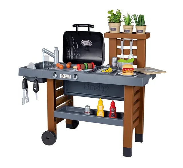 smoby-tefal-outdoor-gartenspielk-che-mit-grill-und-zubeh-r image 1