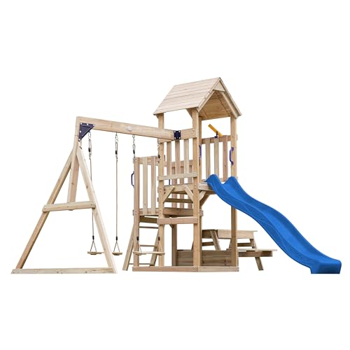 axi-mette-spielturm-holz-blau-mit-picknicktisch-rutsche image 8