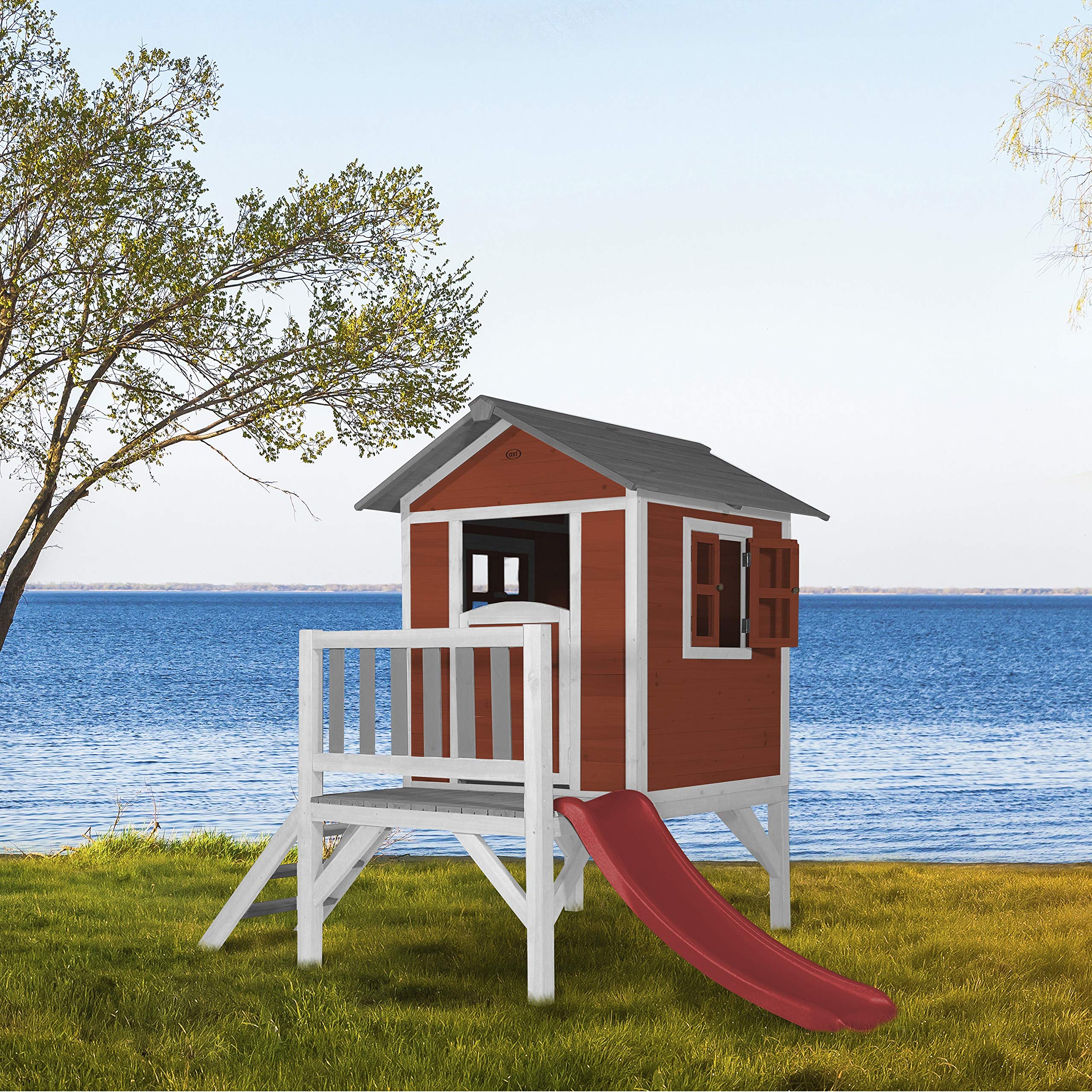 axi-beach-lodge-xl-stelzenhaus-holz-mit-rutsche-rot-wei image 8