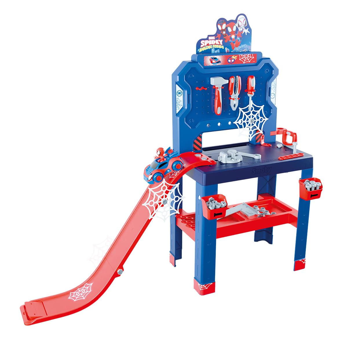 smoby-spidey-werkbank-spielwerkbank-94-tlg-mit-rampe-ab-3-j image 1