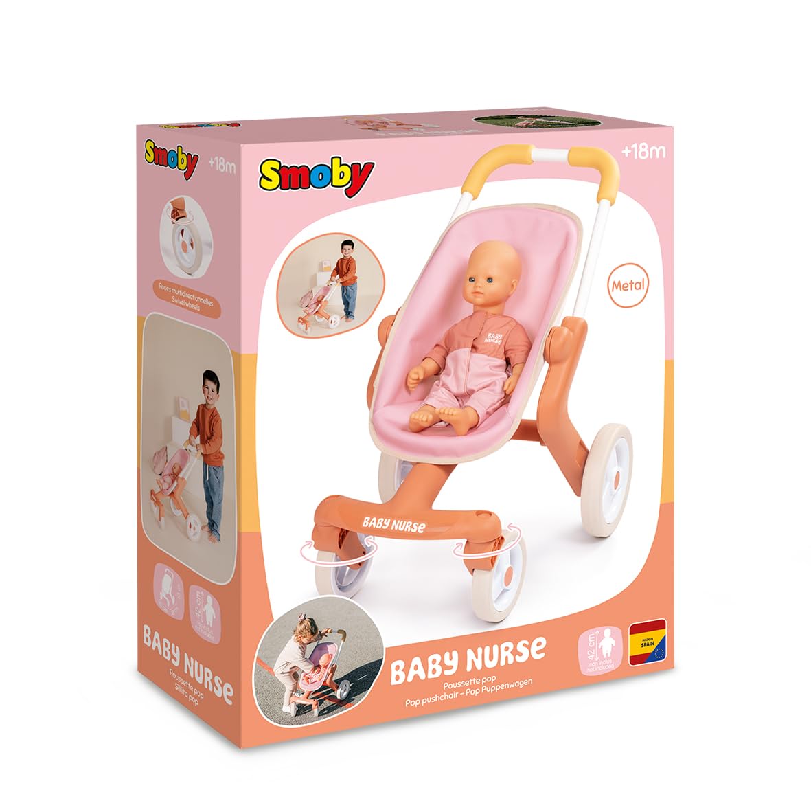 smoby-baby-nurse-puppenbuggy-pop-rosa-f-r-puppen-bis-42-cm image 7