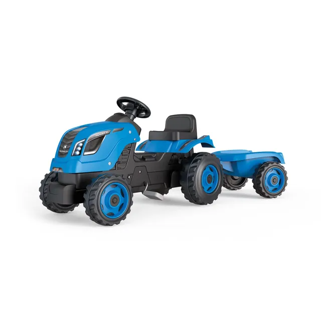 smoby-farmer-xl-trettraktor-mit-anh-nger-blau image 1