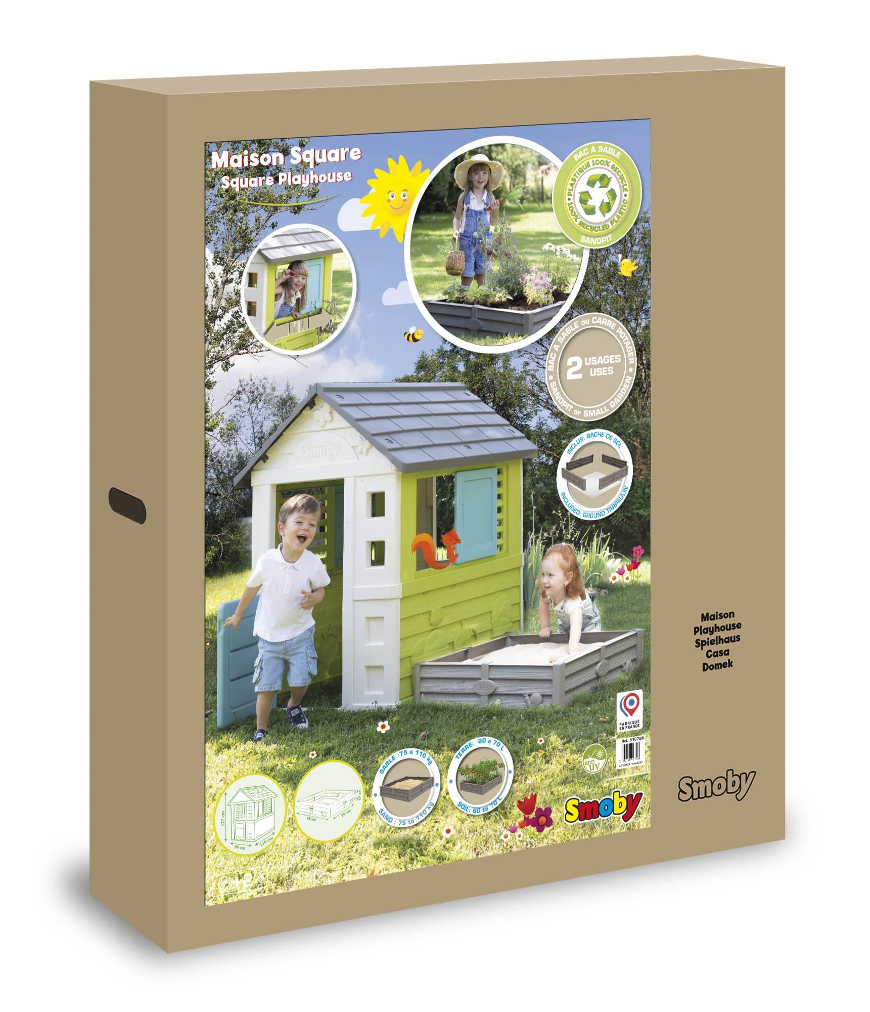 smoby-life-square-spielhaus-sandkasten-garten image 2