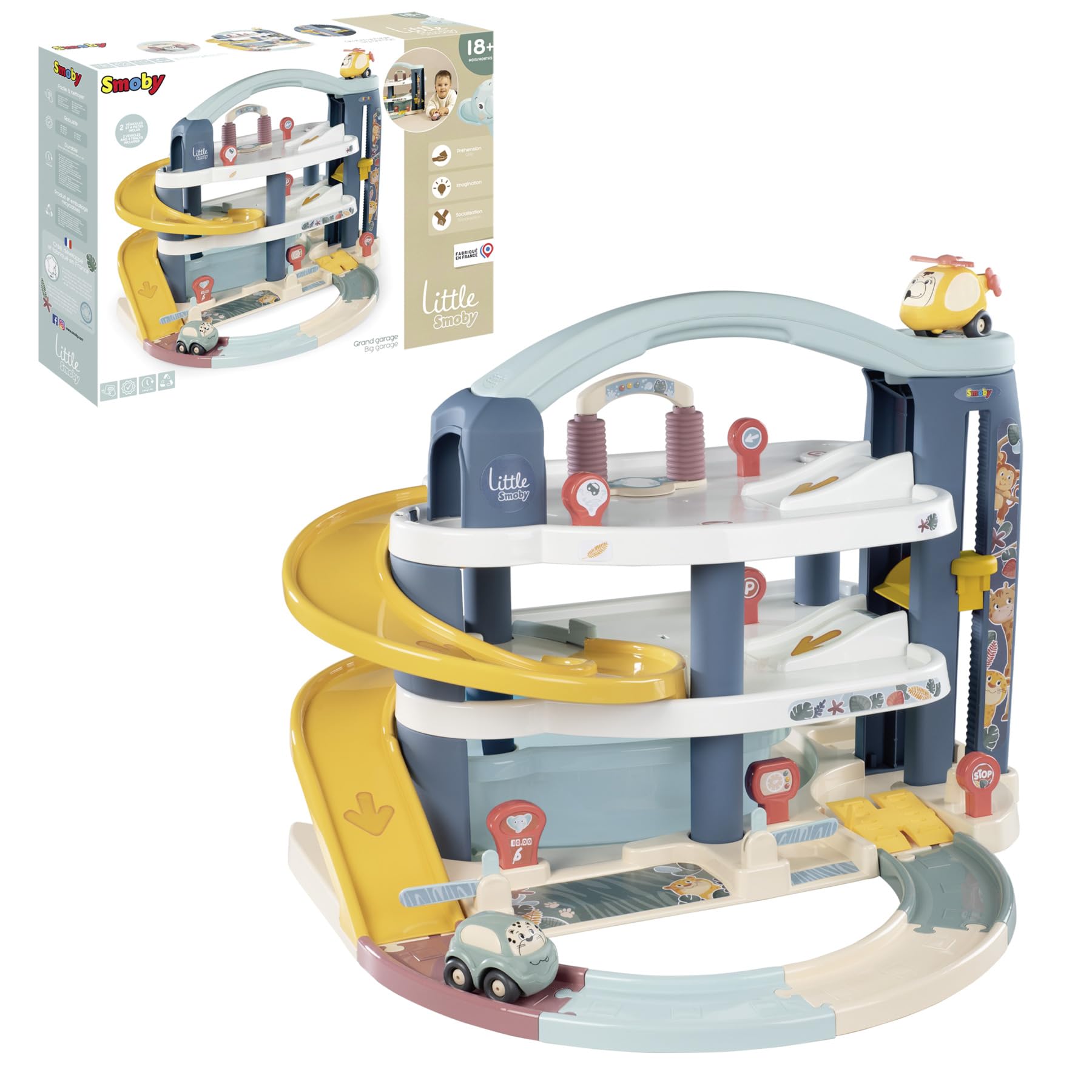 smoby-little-smoby-parkhaus-garage-3-ebenen-mit-auto image 2