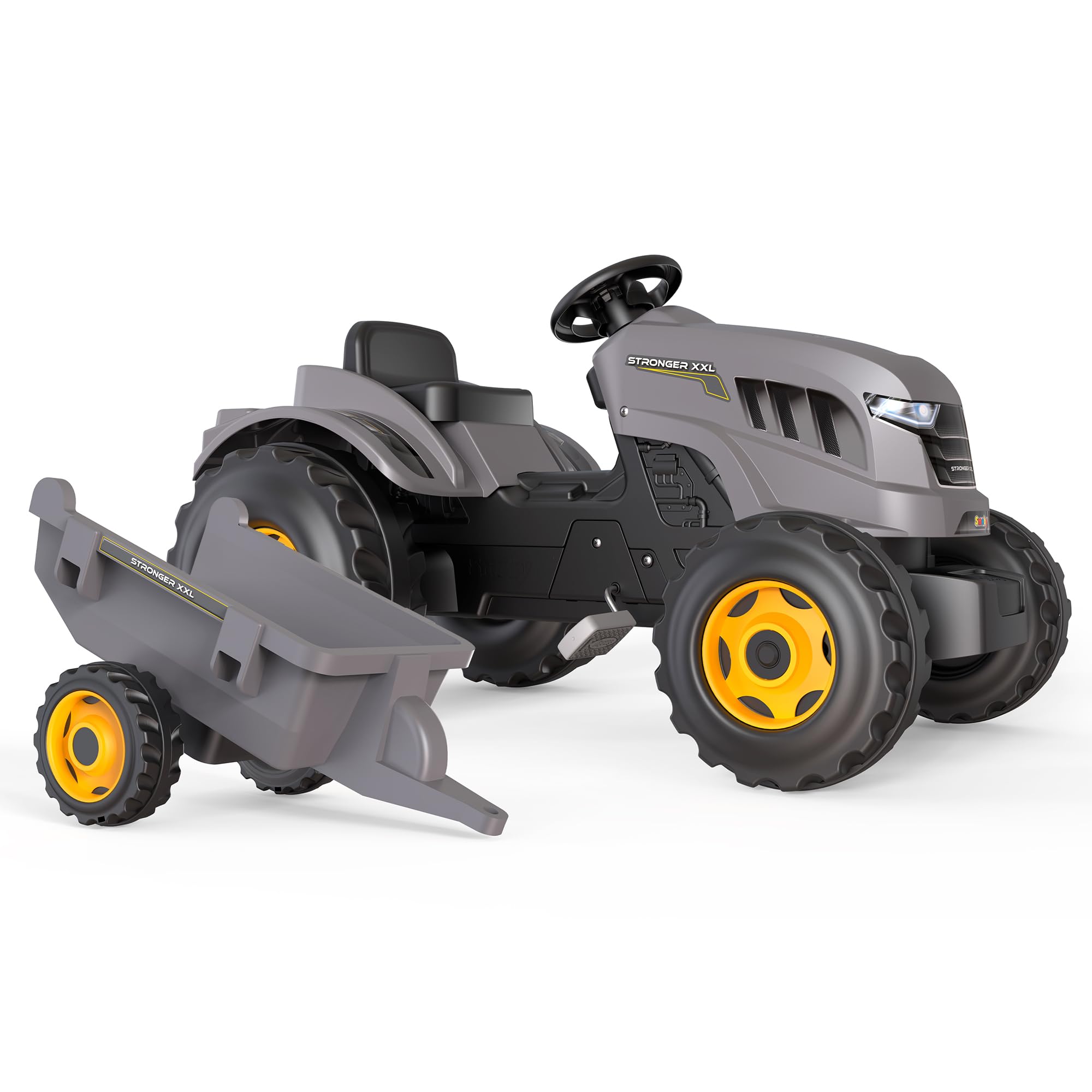 smoby-claas-traktor-stronger-xxl-trettraktor-mit-anh-nger-hupe image 2