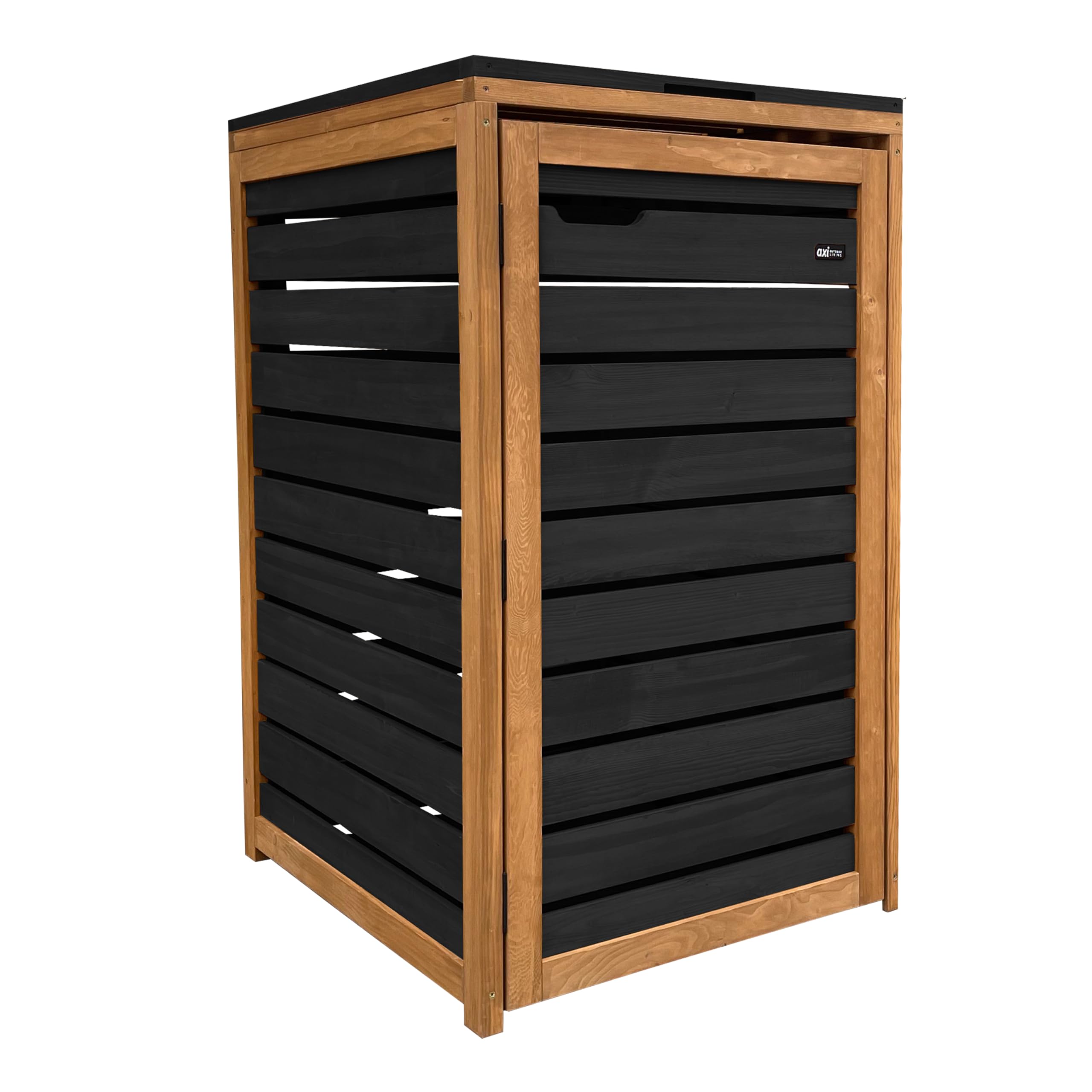 axi-lex-m-lltonnenbox-holz-240l-schwarz-braun-1-tonne image 1