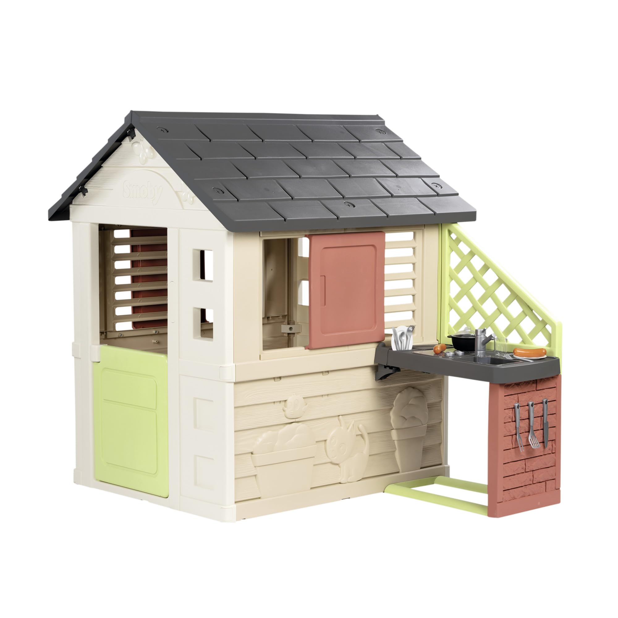 smoby-life-natura-spielhaus-145-cm-mit-k-che-und-zubeh-r image 1