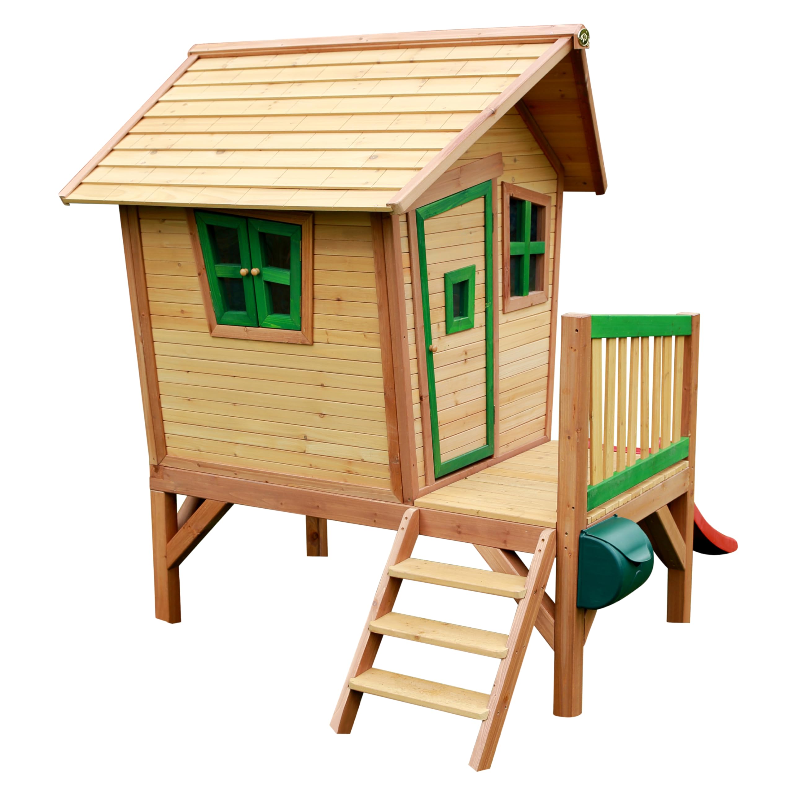 axi-robin-spielhaus-holz-rote-rutsche-stelzenhaus-braun-gr-n image 7