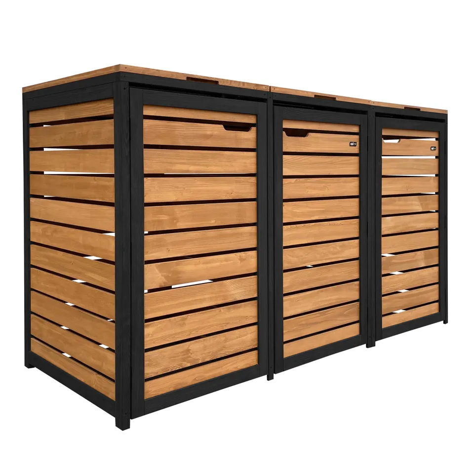 axi-lex-m-lltonnenbox-holz-3x-240l-braun-schwarz-fsc image 1