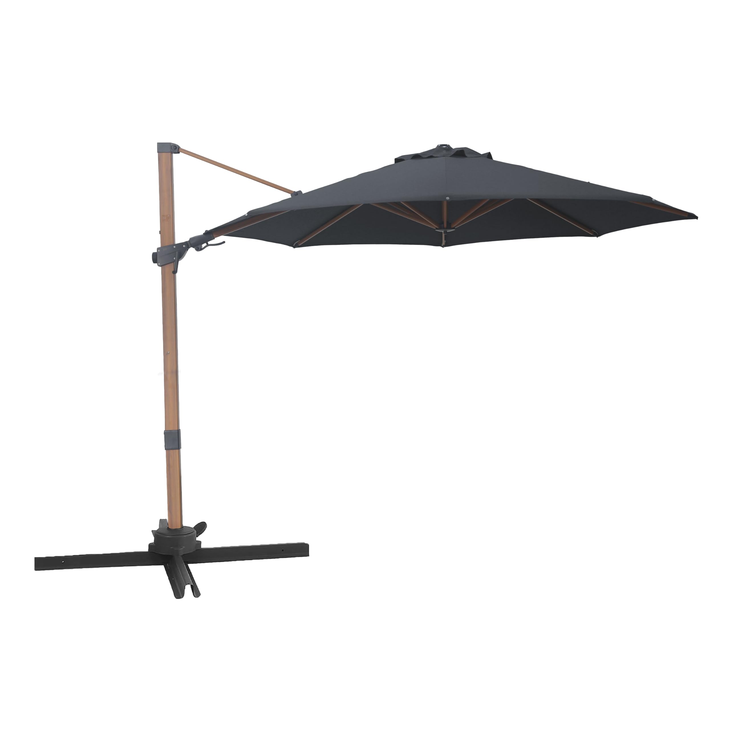 axi-classic-solis-ampelschirm-300-cm-holzoptik-grau image 1