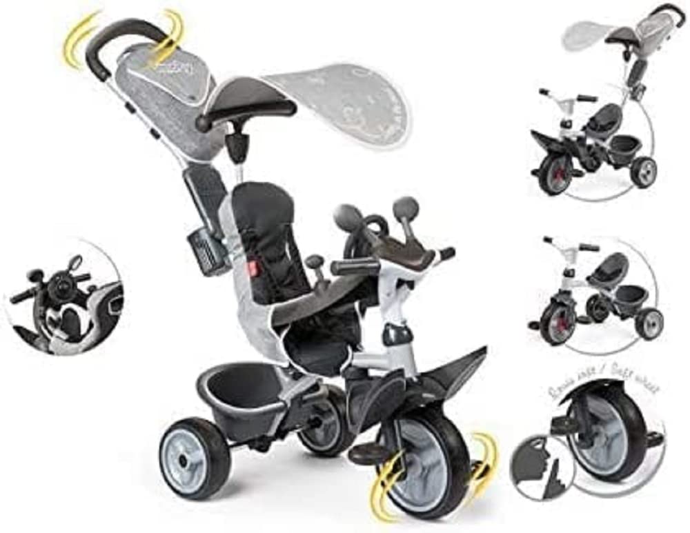 smoby-baby-driver-komfort-titan-dreirad-3in1-grau image 1
