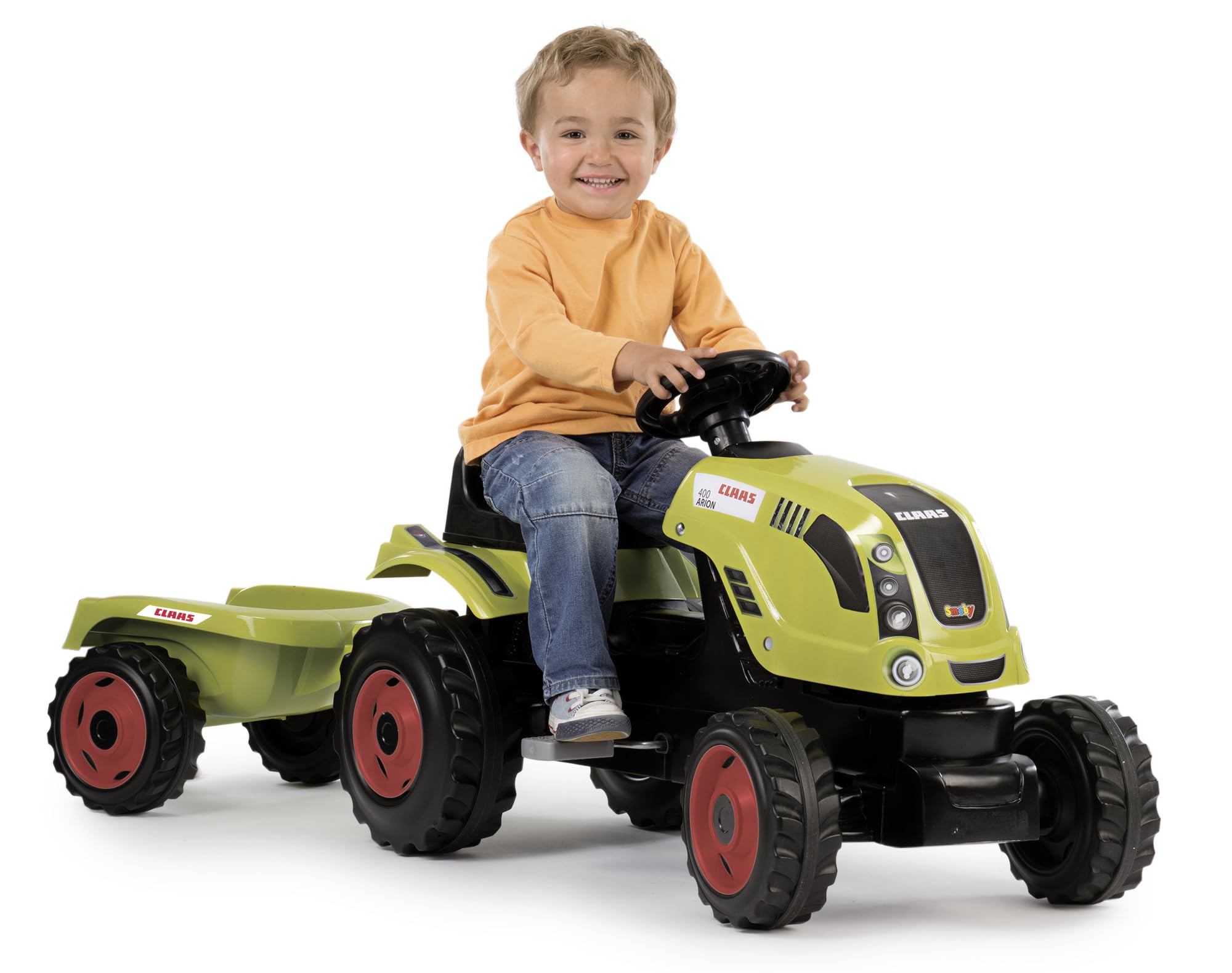 smoby-claas-arion-400-trettraktor-xl-gr-n-mit-anh-nger image 4