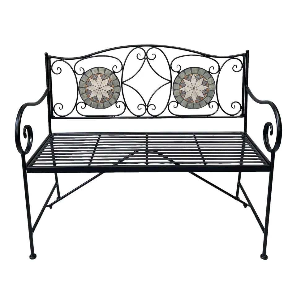 axi-margot-gartenbank-eisen-mosaik-gr-n-2-personen image 1
