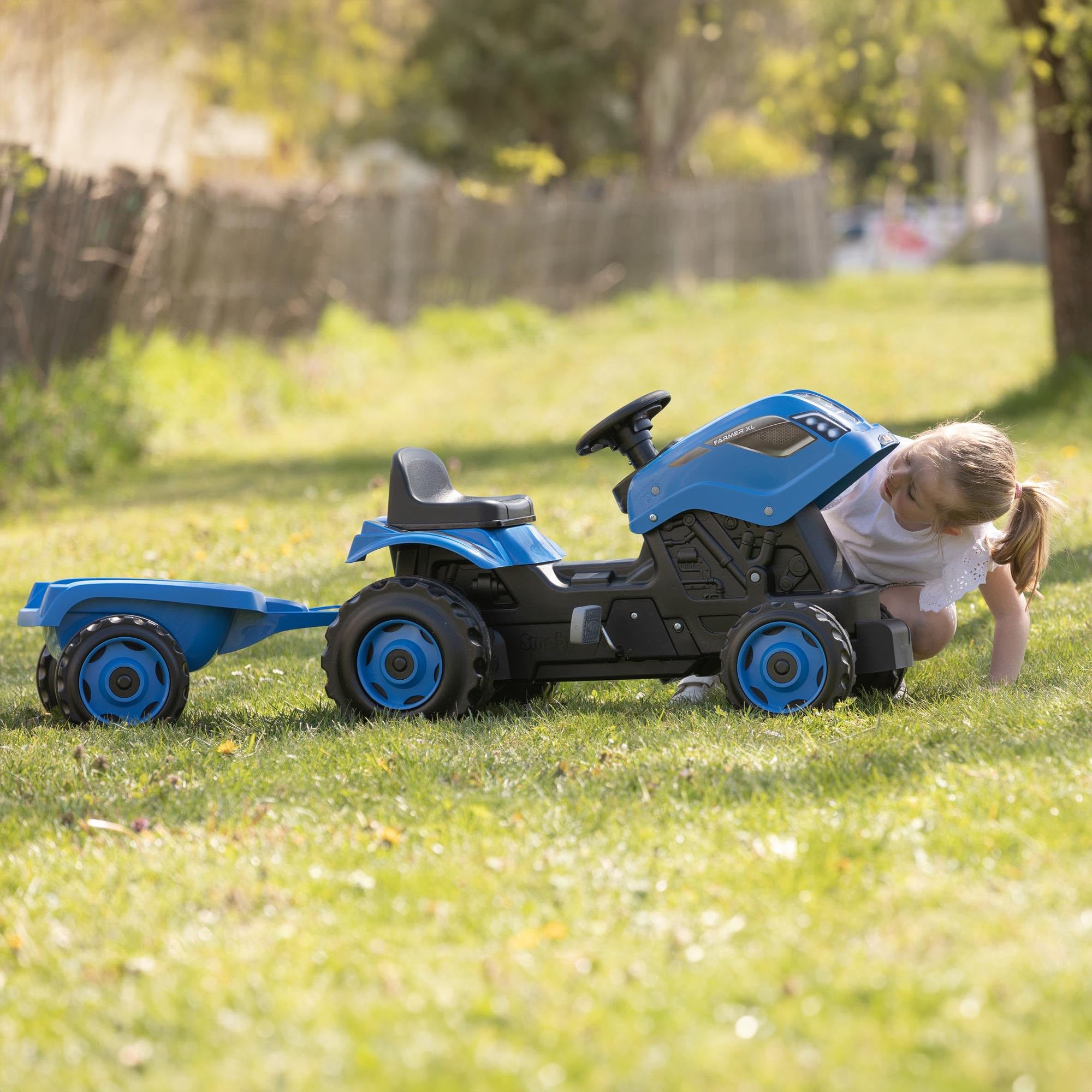 smoby-farmer-xl-trettraktor-mit-anh-nger-blau image 5