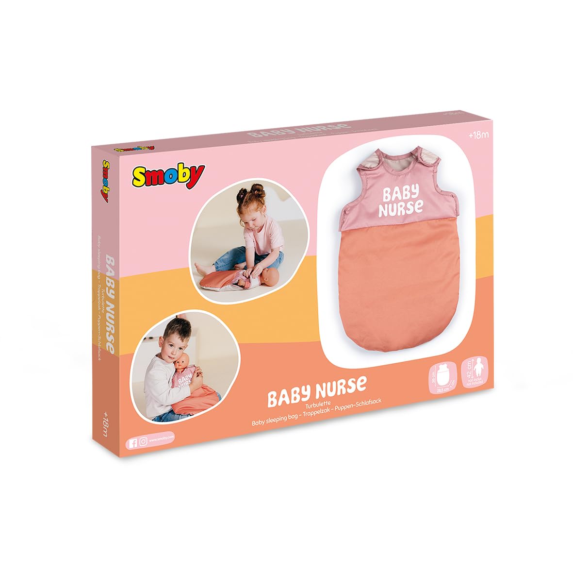 smoby-baby-nurse-puppen-schlafsack-42-cm-rosa-wattiert image 7