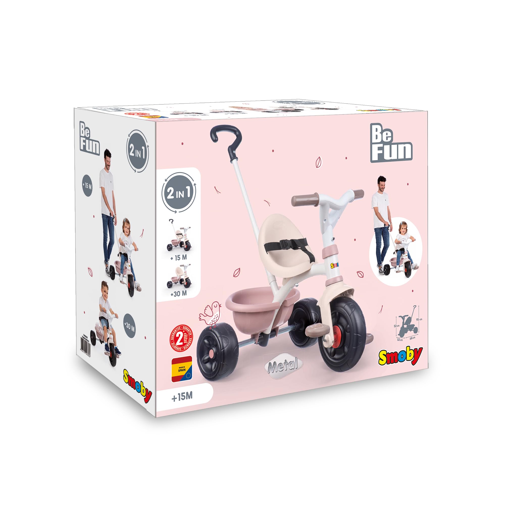 smoby-life-dreirad-be-fun-rosa-mit-schiebestange image 6