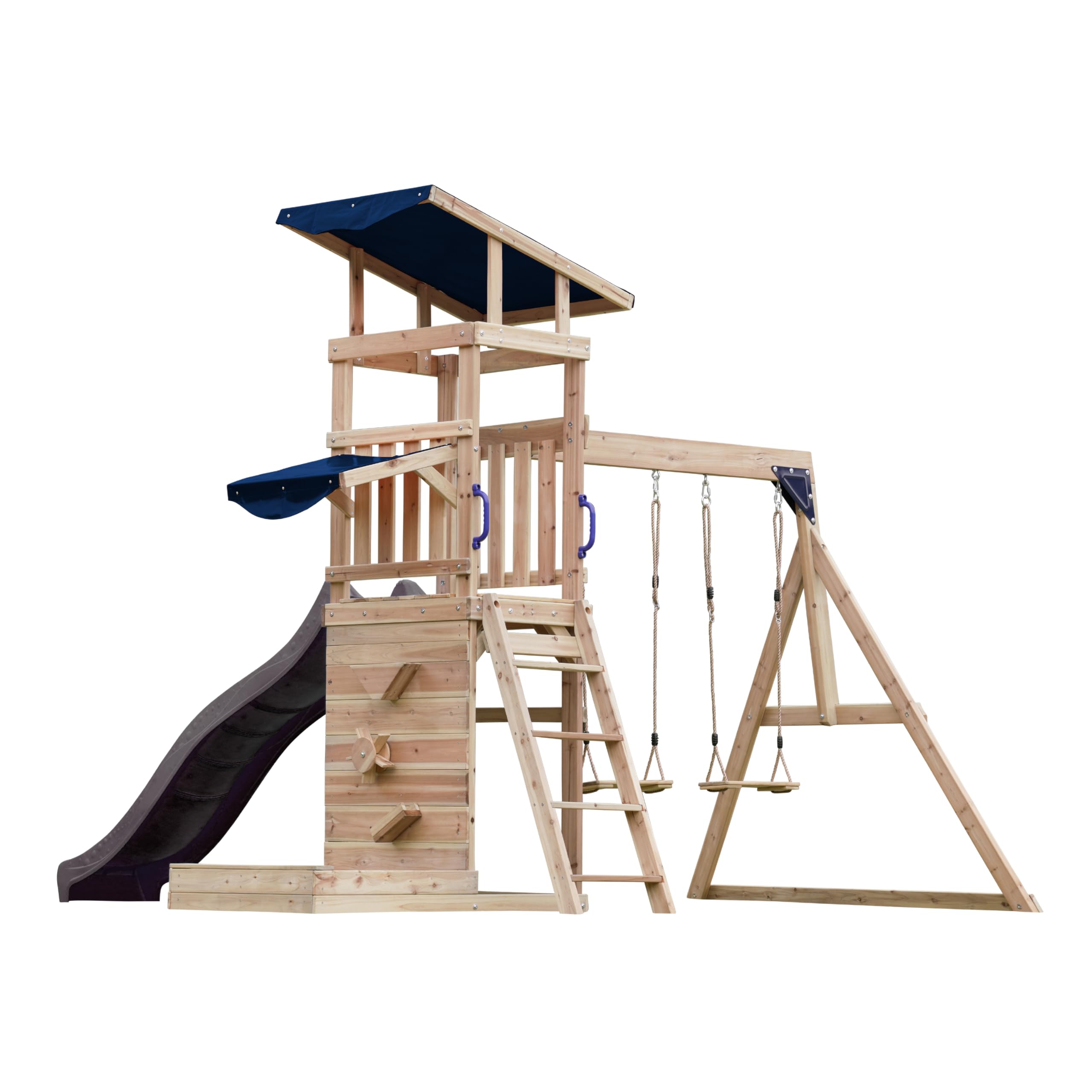 axi-malik-spielturm-holz-grau-mit-rutsche-und-schaukel image 7