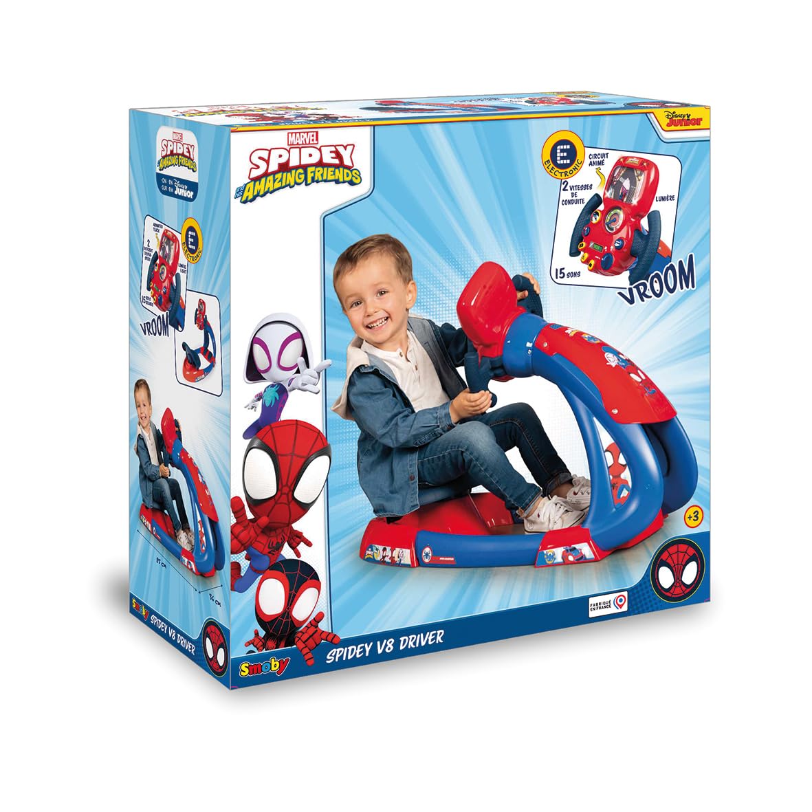 smoby-spidey-v8-driver-fahrsimulator-lenkrad-sound-licht image 7