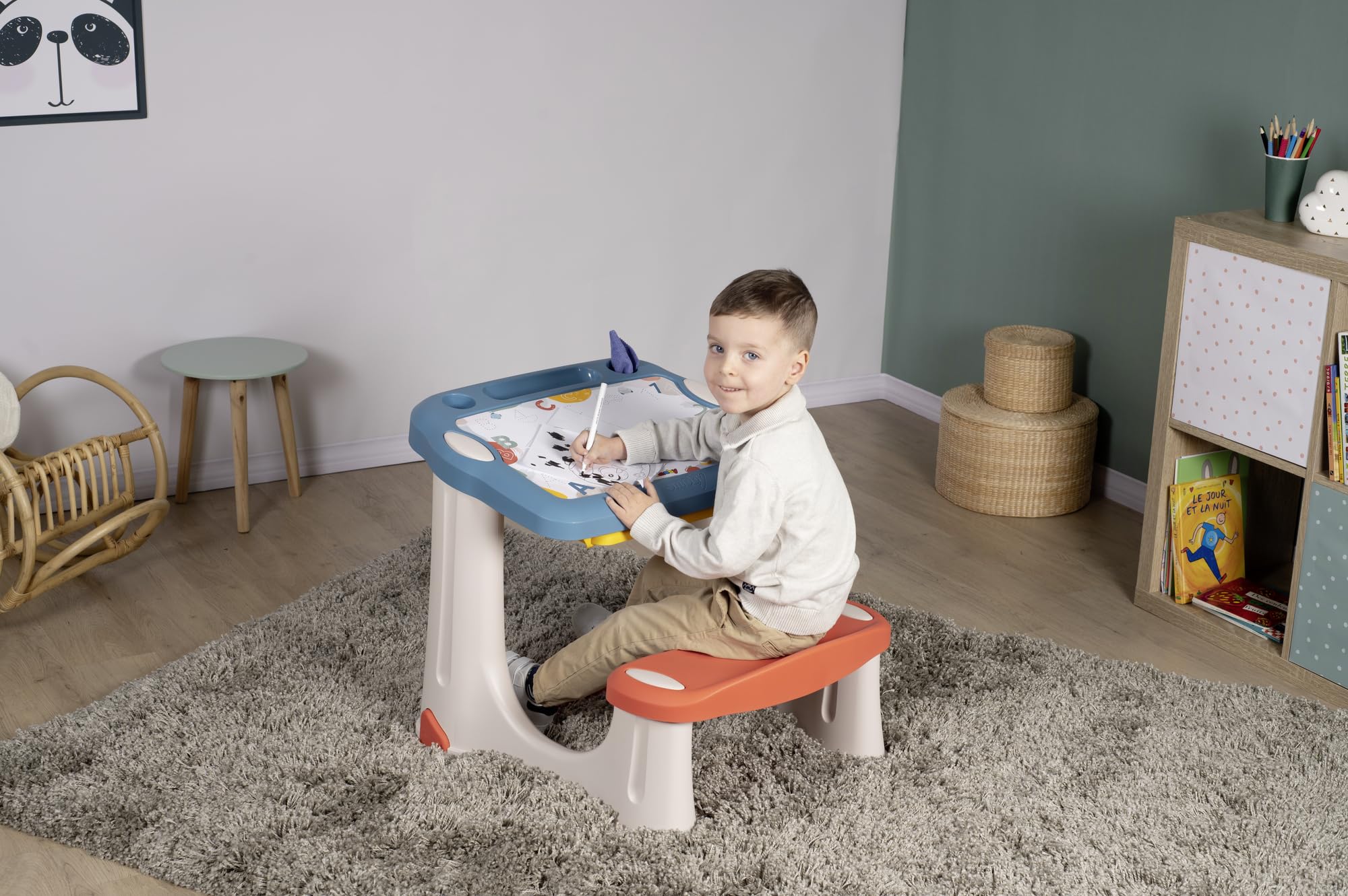 smoby-magisches-pult-kinderschreibtisch-mit-schublade image 2