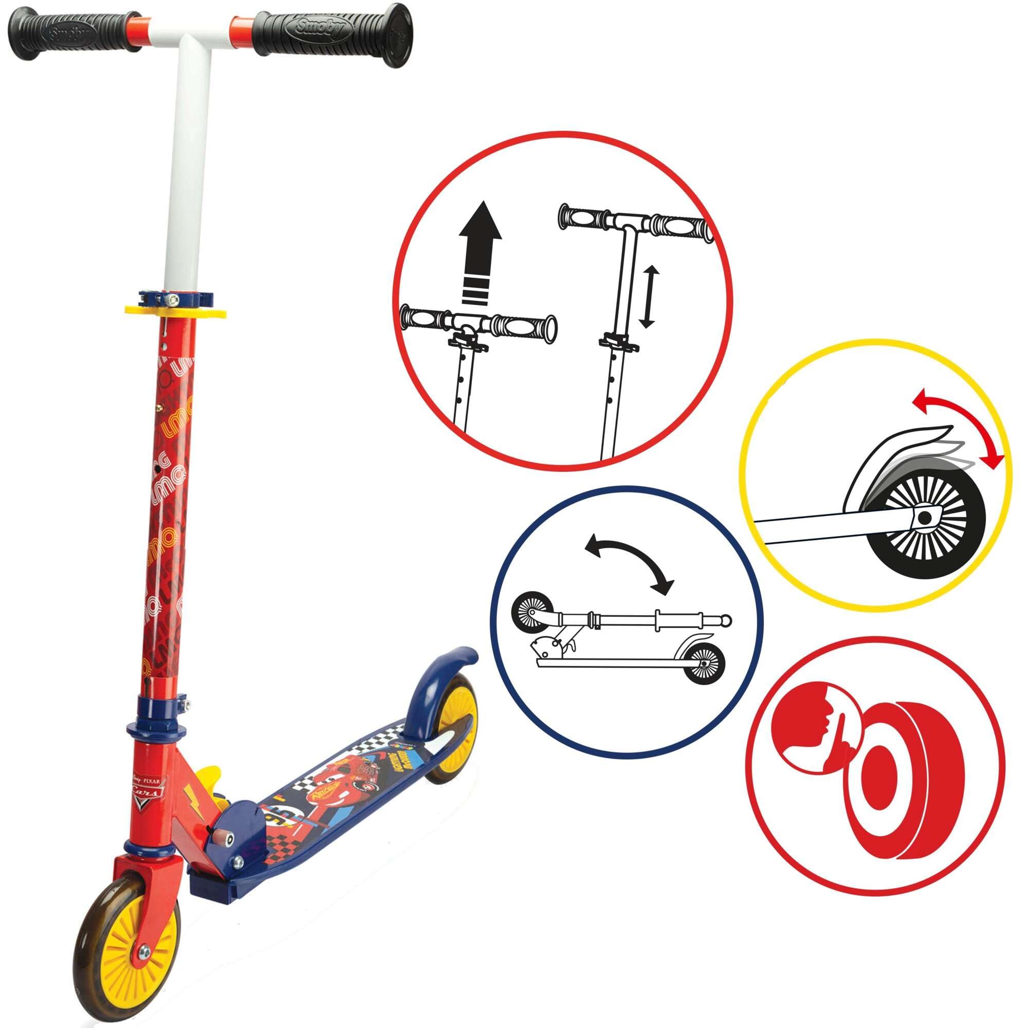 smoby-disney-cars-klapproller-scooter-2-r-drig-verstellbar image 2