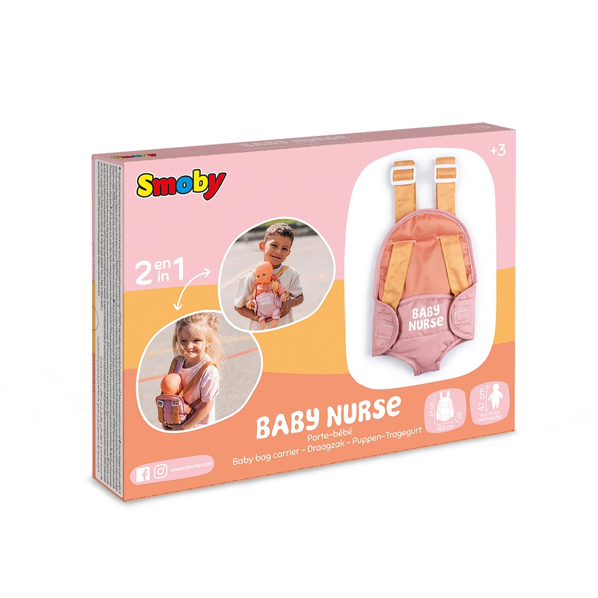 smoby-baby-nurse-puppen-tragesitz-rosa-bis-42-cm image 7