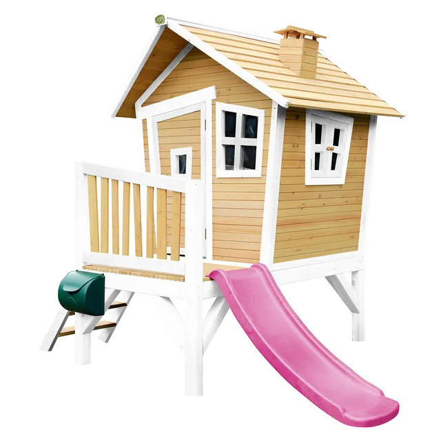 axi-crooked-robin-stelzenhaus-holz-mit-lila-rutsche image 1