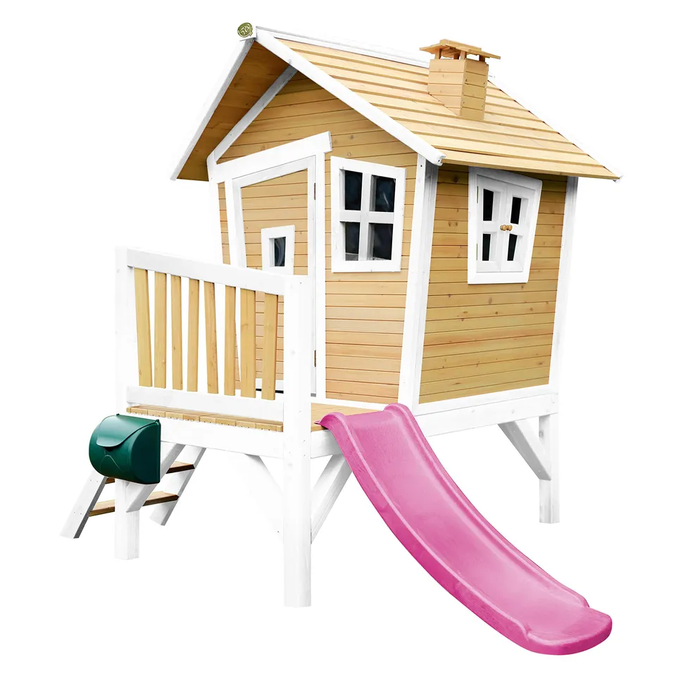 axi-crooked-robin-stelzenhaus-holz-mit-lila-rutsche image 1