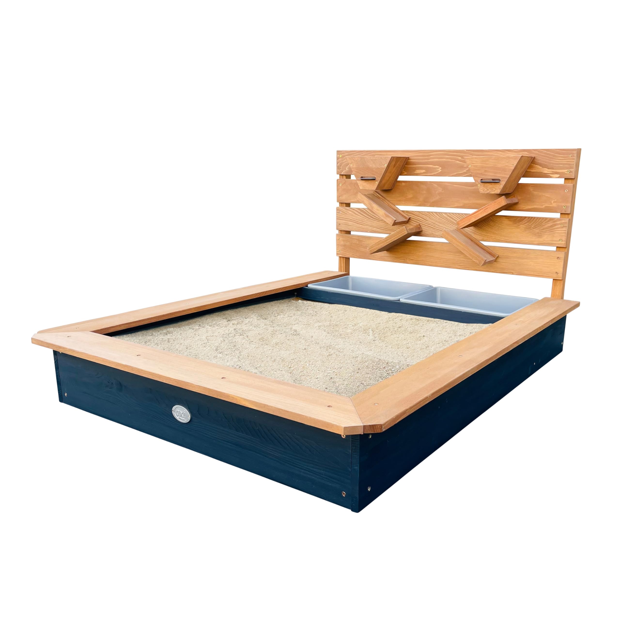 axi-lina-sandkasten-holz-spielwand-sitzbank-anthrazit-braun image 1