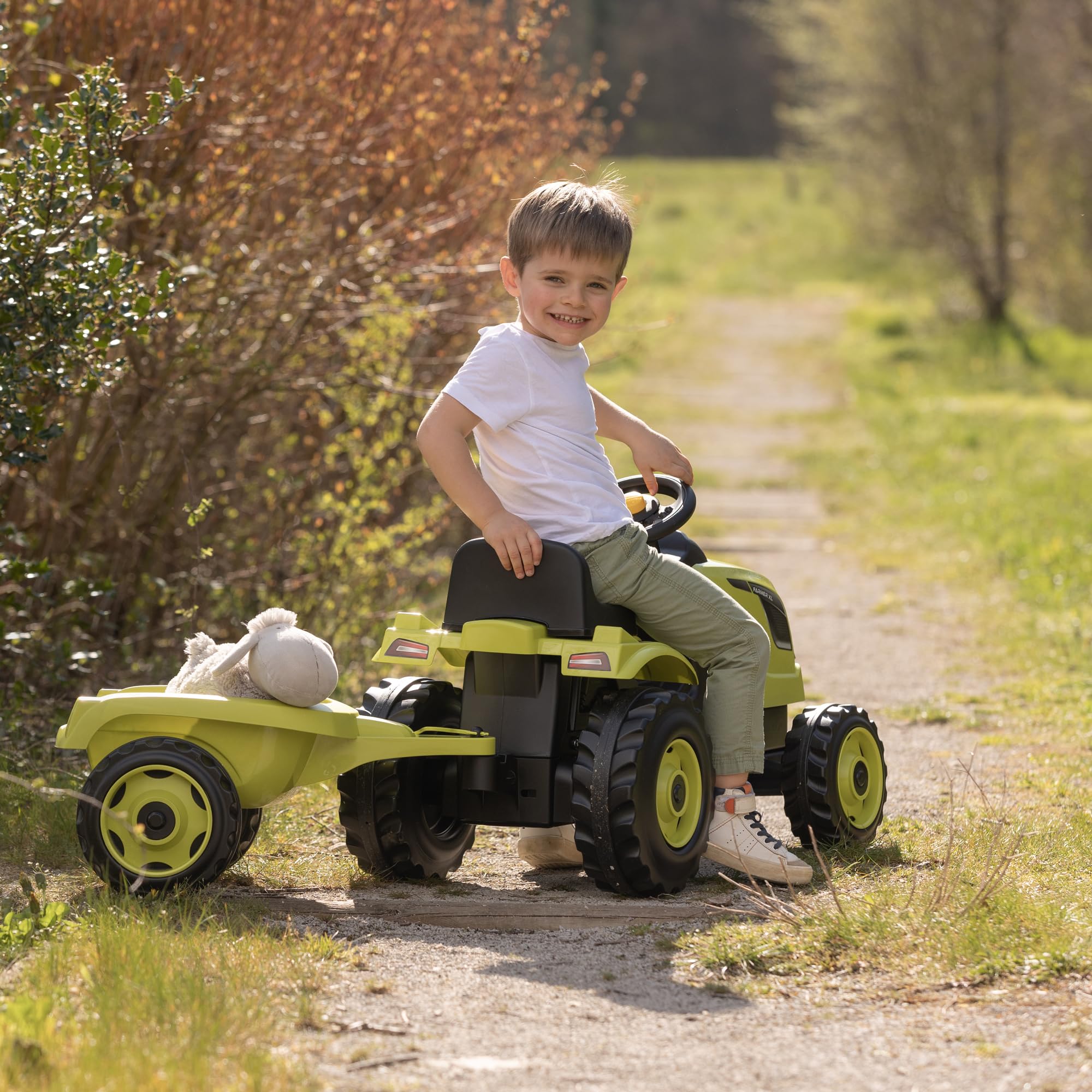 smoby-claas-farmer-xl-trettraktor-mit-anh-nger-hupe-gr-n image 3