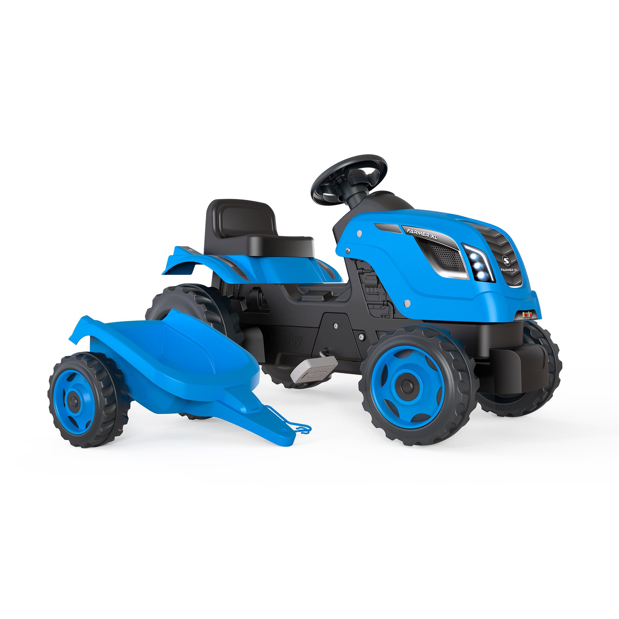 smoby-farmer-xl-trettraktor-mit-anh-nger-blau image 2