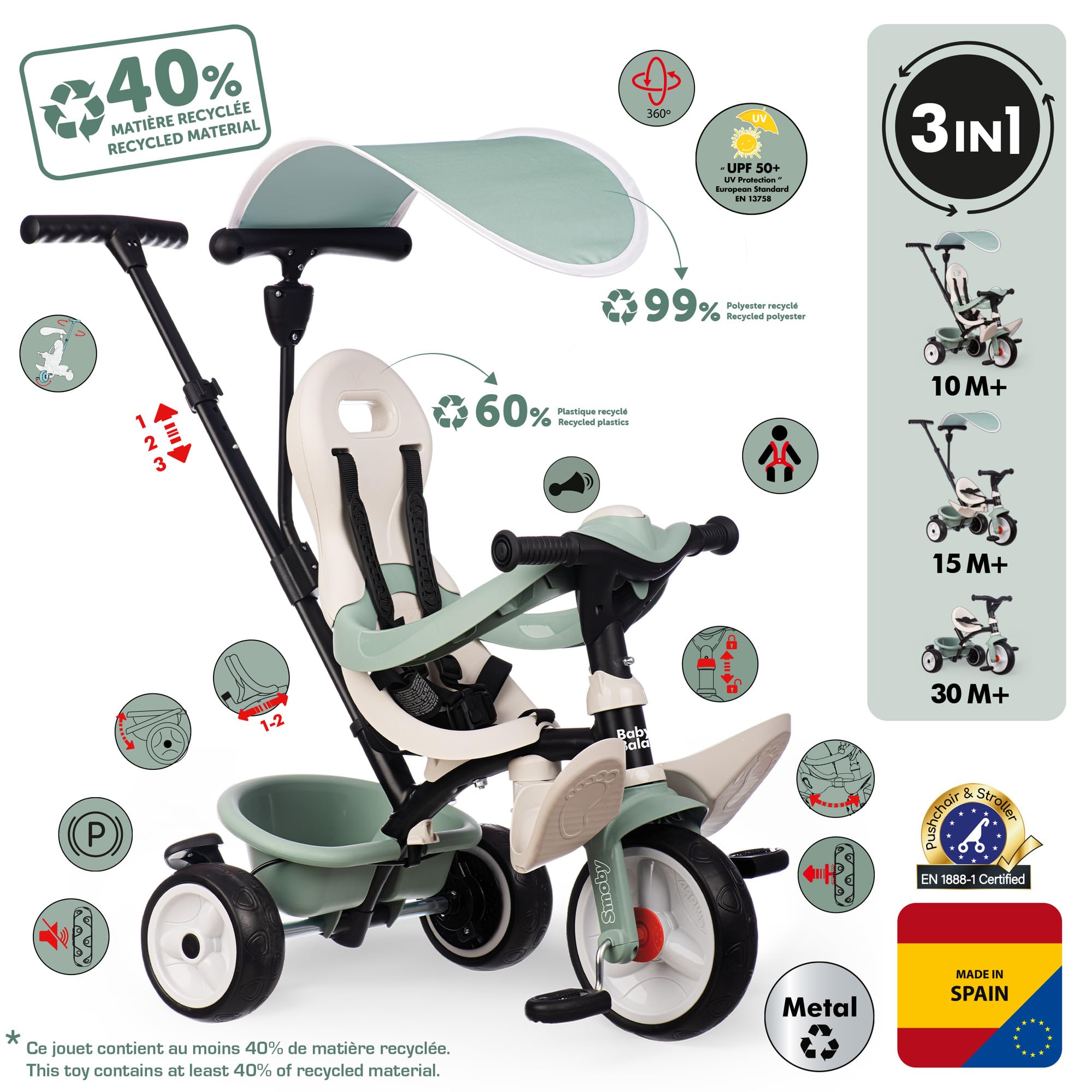 smoby-life-baby-balade-dreirad-3-in-1-mit-sonnendach-ab-10-mon image 2