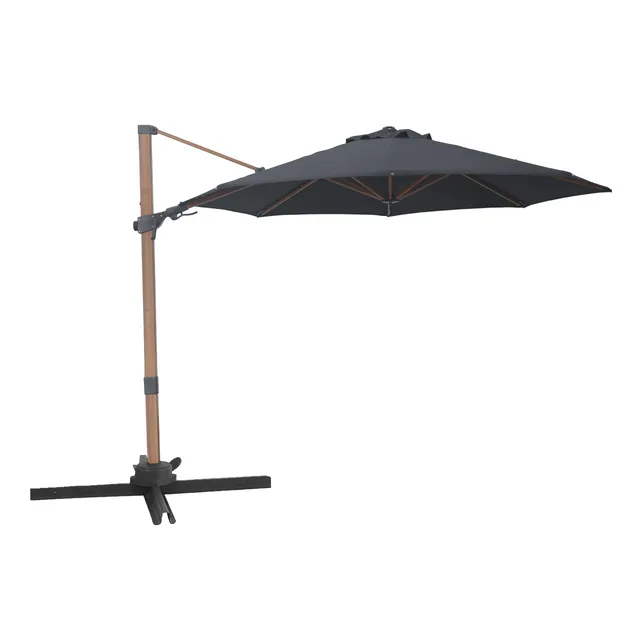 axi-classic-solis-ampelschirm-300-cm-holzoptik-grau image 1