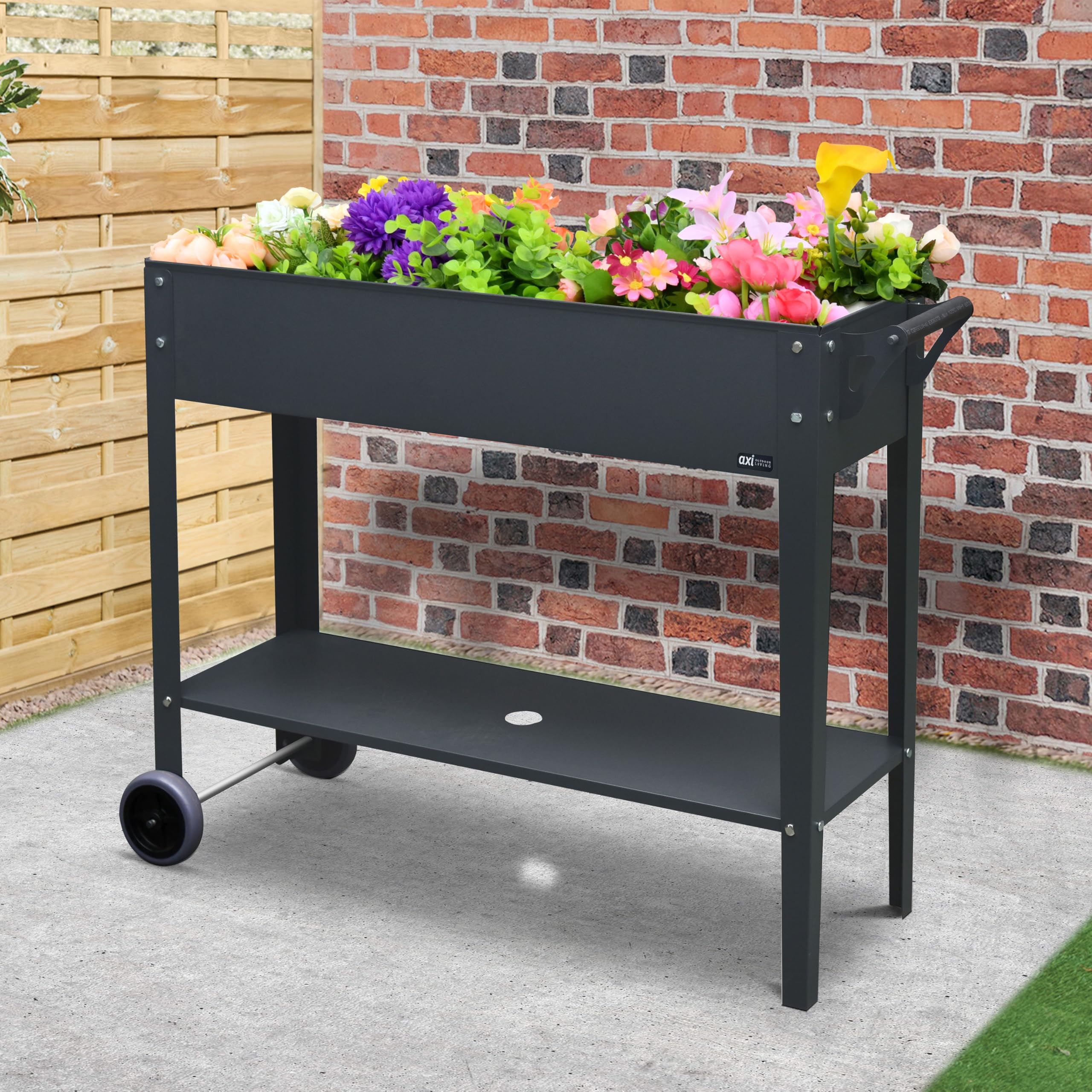 axi-hochbeet-metall-anthrazit-100-cm-mit-rollen-und-ablage image 3