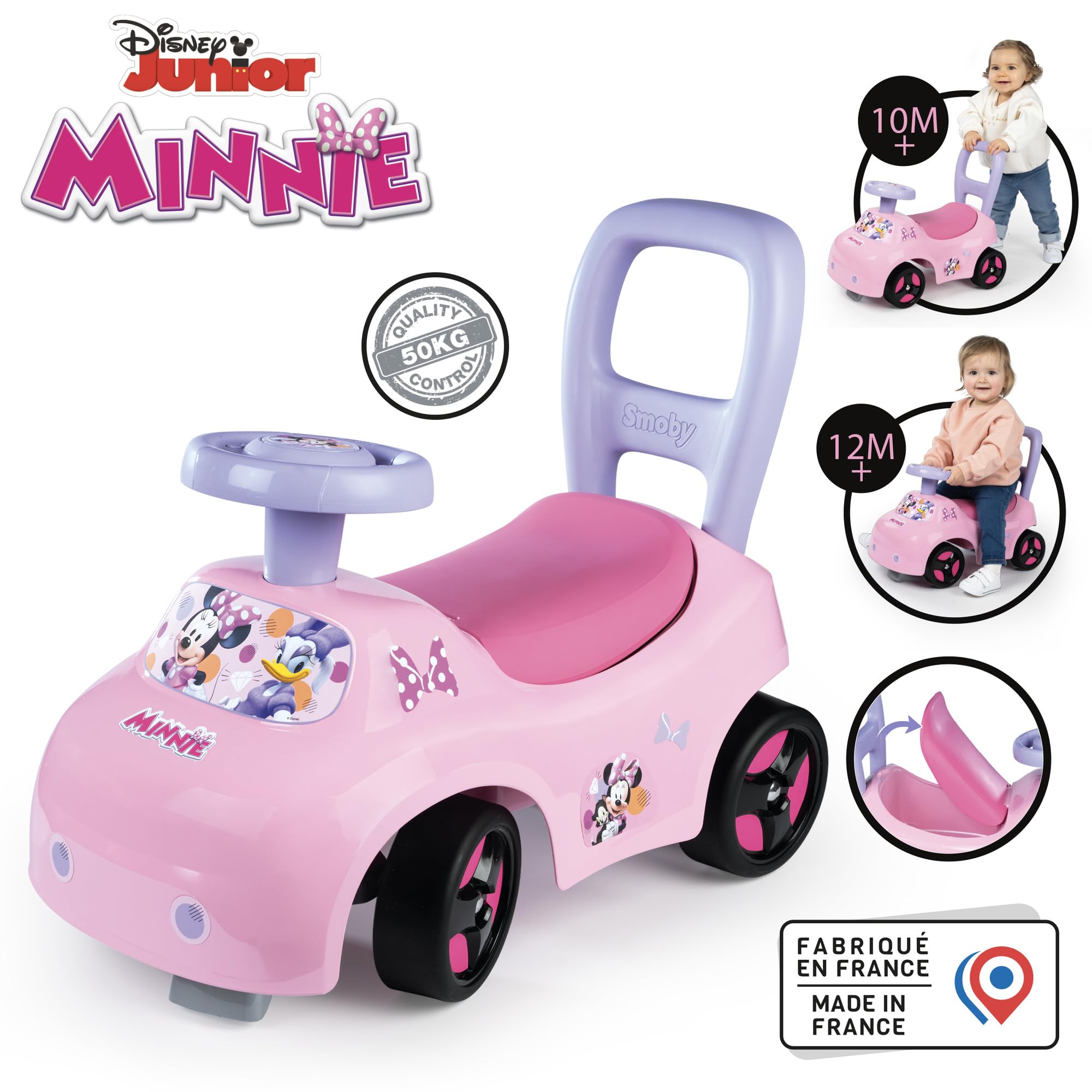 smoby-disney-minnie-mouse-rutscher-auto-hupe-staufach-10-mon image 2