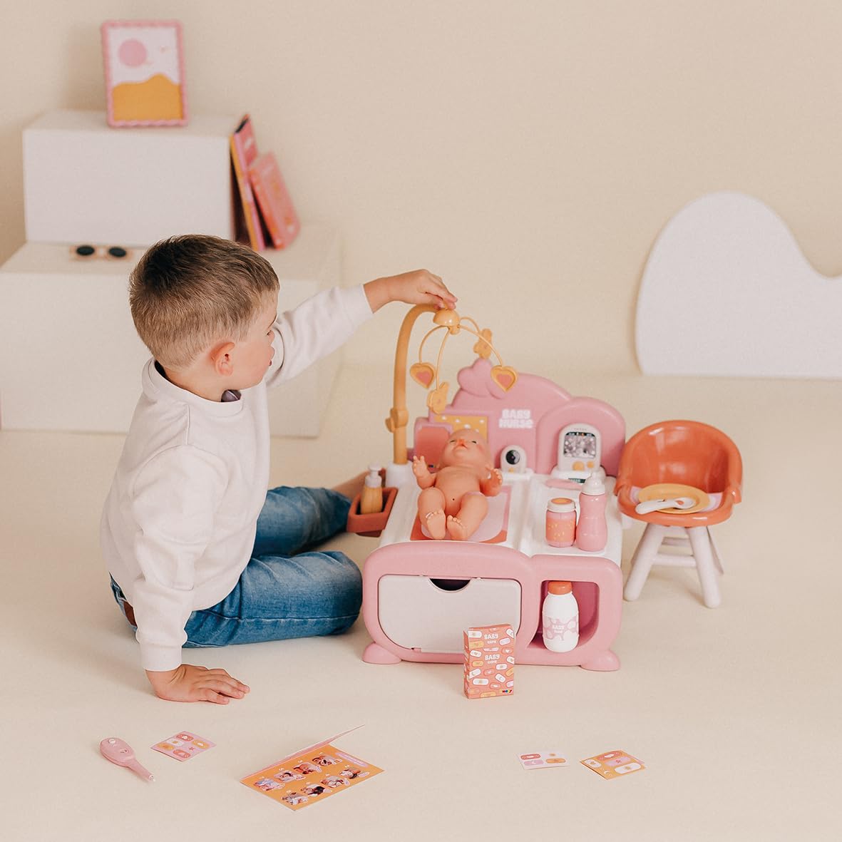 smoby-baby-nurse-cocoon-3-in-1-puppenm-bel-rosa-16-teile image 4