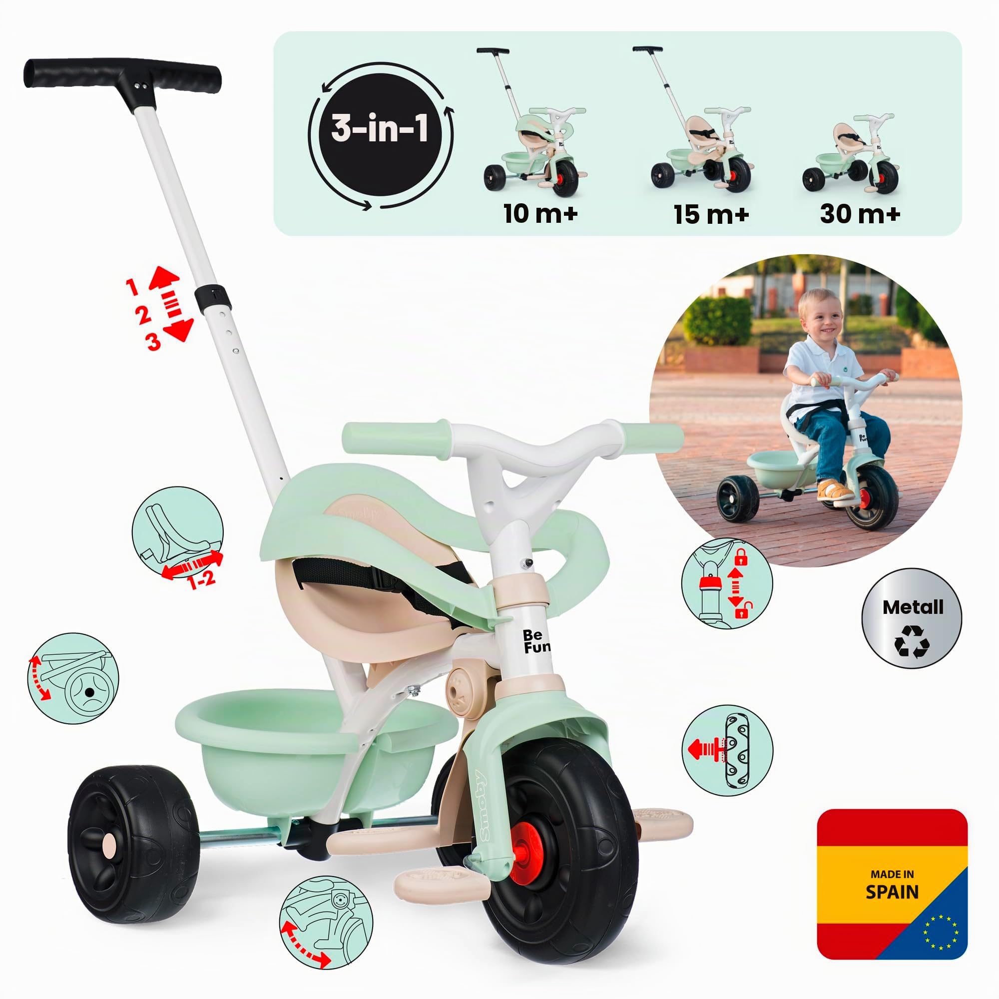 smoby-life-be-fun-komfort-dreirad-gr-n-ab-10-monaten image 2