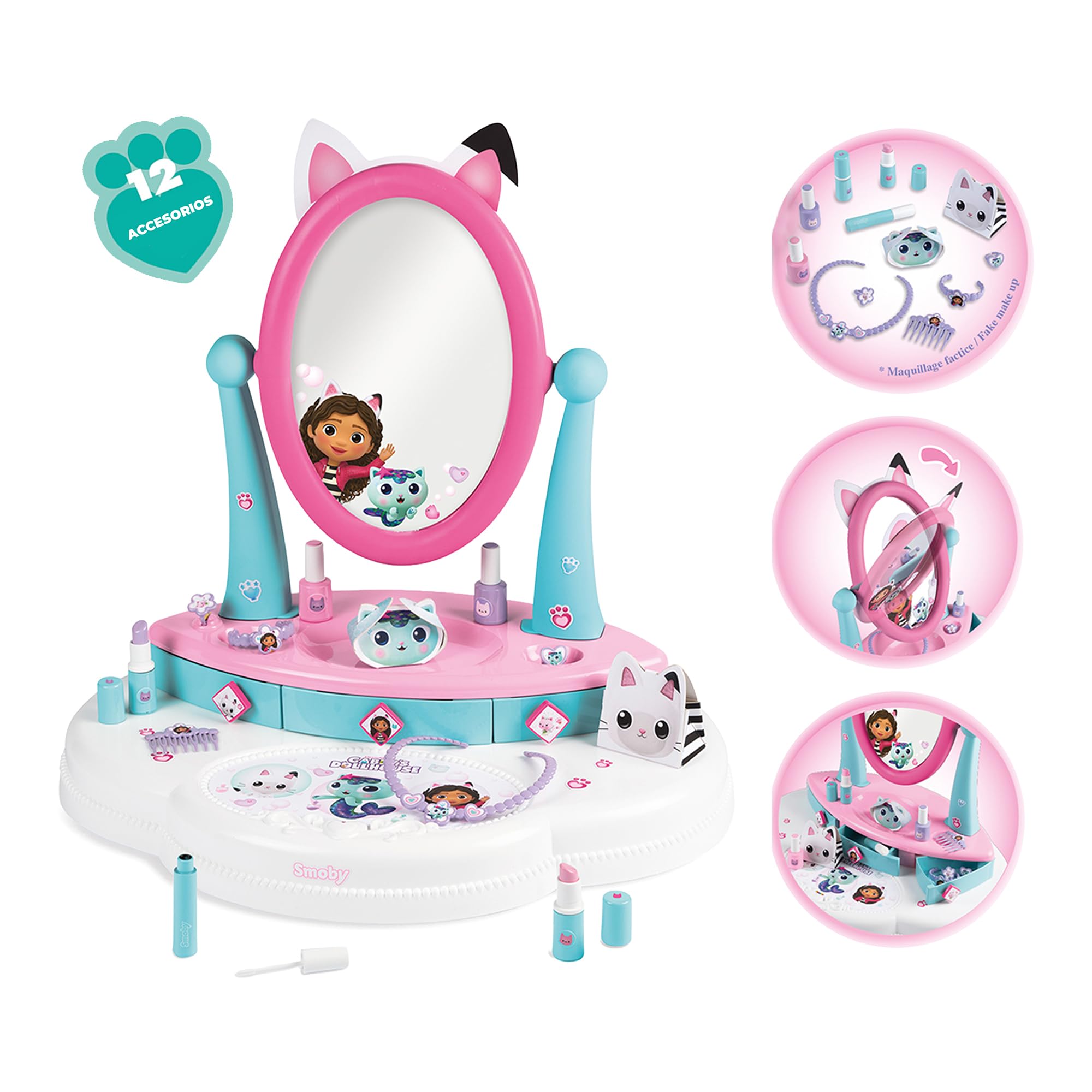 smoby-gabby-s-dollhouse-frisiertisch-schminktisch-mit-zubeh-r image 2